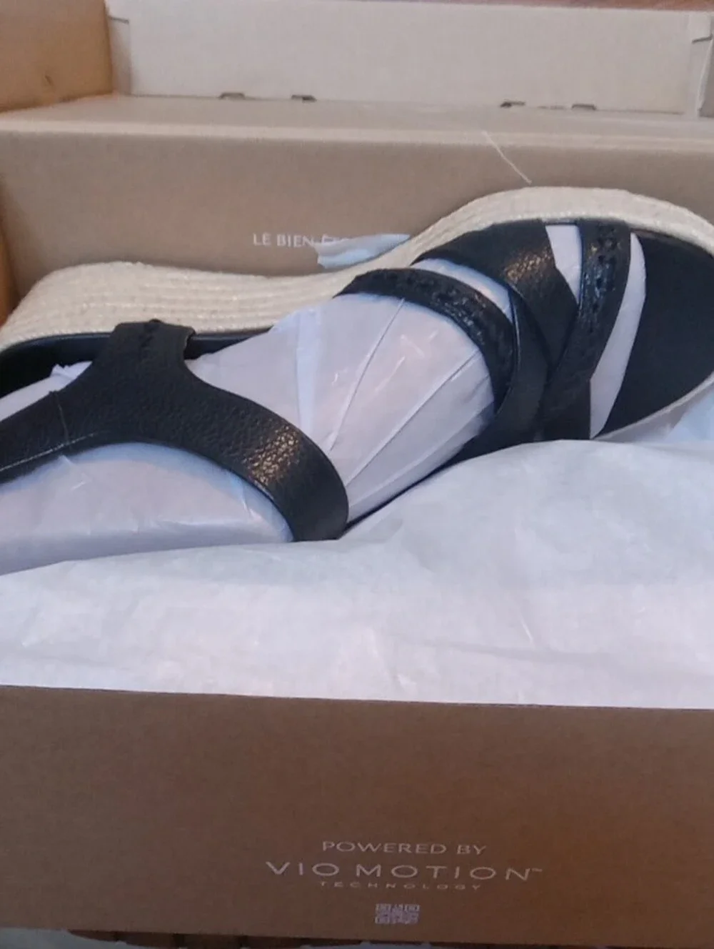 Vionic Wedge Espadrille Leather Strap Sandals NWT